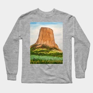 Devils Tower monument Long Sleeve T-Shirt